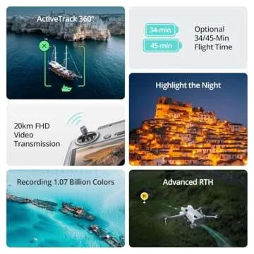 DJI Mini 4 Pro (DJI RC-N2), Drones with Camera for Adults 4K, Under 0.549 lbs/249 g, 34 Mins Flight Time, 20km Max Video Transmission Distance, Omnidirectional Vision Sensing, Mini Drone for Beginners