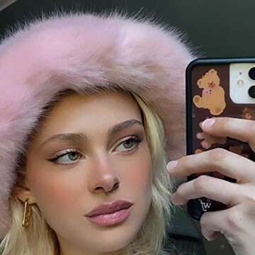 Trendy Winter Faux Fur Bucket Hats for Women - Fluffy Plush Fisherman Cap