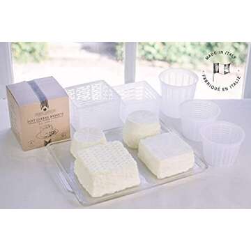Country Trading Co. Cheesemaking Molds Set of 5 - Ricotta Cheese Draining Baskets for Home Cheese making Made in Italy