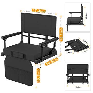 Stadium Seats for Bleachers with Back Support - Lightweight & Comfortable