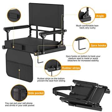 Comfortable Stadium Seats for Bleachers - 600 Lbs Rated