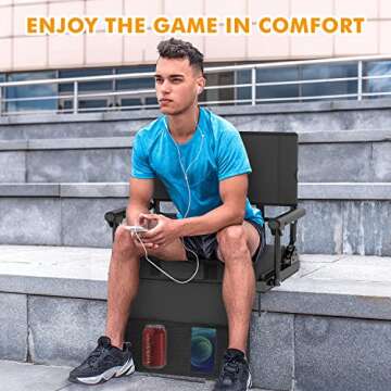 Comfortable Stadium Seats for Bleachers - 600 Lbs Rated