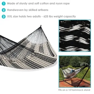 Sunnydaze Handwoven XXL Mayan Family Hammock for Relaxation