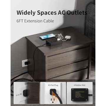 VPSUN Power Strip with USB C Ports for Fast Charging