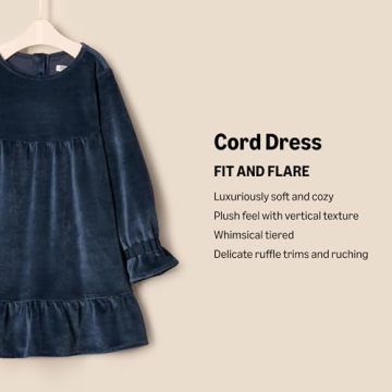 Chic Navy Corduroy Dress for Baby Girls | Sofia Grainge