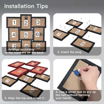 HEGATY 4x6 Picture Frames Collage, 9-Pack Picture Frames Collage for Wall Decor, Black Photo Collage Frame, Multi Picture Frame Set with Glass Front