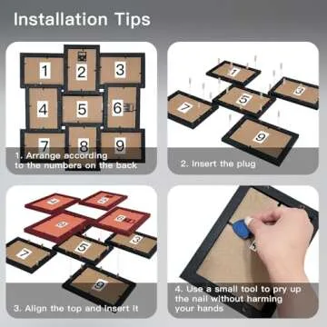 HEGATY 4x6 Picture Frames Collage, 9-Pack Picture Frames Collage for Wall Decor, Black Photo Collage Frame, Multi Picture Frame Set with Glass Front