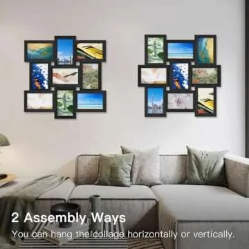 HEGATY 4x6 Picture Frames Collage, 9-Pack Picture Frames Collage for Wall Decor, Black Photo Collage Frame, Multi Picture Frame Set with Glass Front