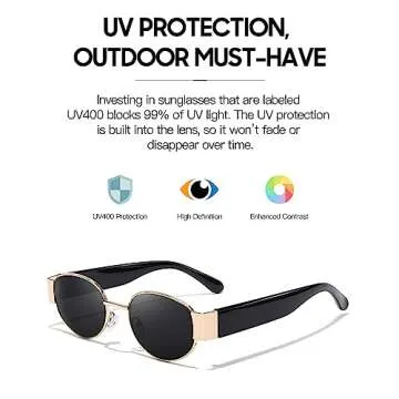 SODQW Retro Oval Sunglasses for Women, 90s Vintage Designer Ladies Shades Trendy Fashion Sun Glasses