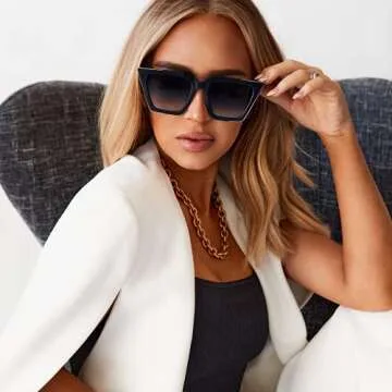 TOPFOXX Square Oversized Sunglasses for Women