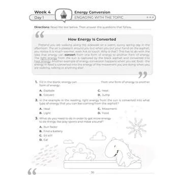 4th Grade Science Workbook with Fun Activities and Videos
