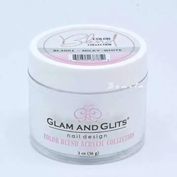 Glam And Glits Acrylic Powder Color Blend Collection BL3001 Milky White 2 oz