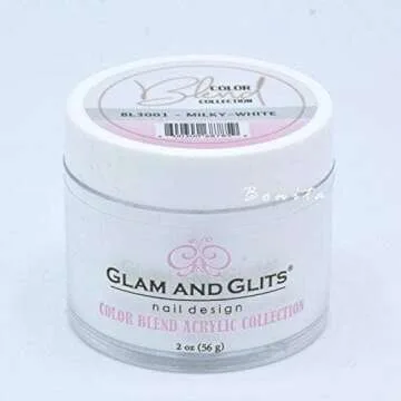 Glam And Glits Acrylic Powder Color Blend Collection BL3001 Milky White 2 oz