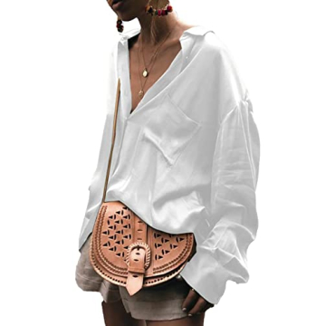 Elegant LYANER Satin Button Down Blouse for Women