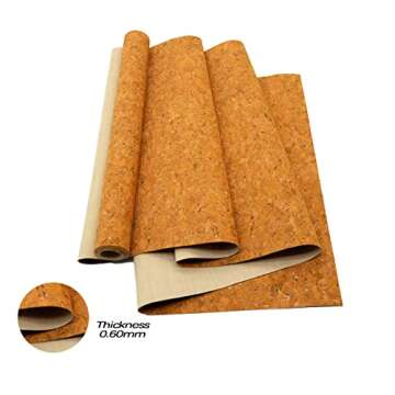 SorenCut Cork Fabric by The Yard for Sewing: Craft Fabric Sheet,Natural Cork Pure Yellow Color Fabri...