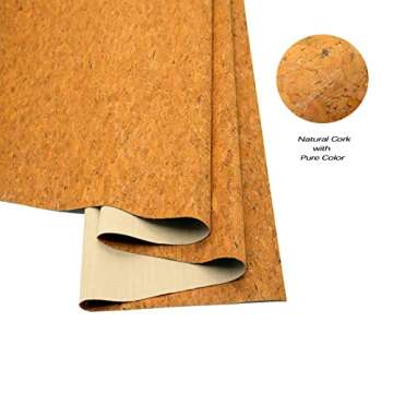 SorenCut Cork Fabric by The Yard for Sewing: Craft Fabric Sheet,Natural Cork Pure Yellow Color Fabric Roll 12.5 * 54 Inch for Earrings and Other DIY HandCrafts Projects