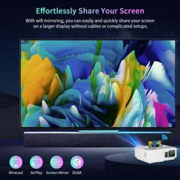 Native 1080P Full HD Projector, WiFi Bluetooth Outdoor Projector, Max 200" Display Smart Home Theate...
