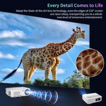 Native 1080P Full HD Projector, WiFi Bluetooth Outdoor Projector, Max 200" Display Smart Home Theater Video Movie Gaming Projector Compatible with HDMI,VGA,USB,Laptop,Fire Stick,iOS,Android Phone