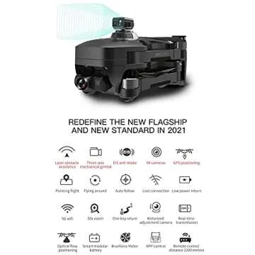NiGHT LiONS TECH GPS Drones with Camera for Adults 4K,Obstacle Avoidance,3-Axis Gimbal,Anti-Shake,5G WIFI FPV,Long Flight Time,Brushless Motor,Auto Return Home(2 batteries)