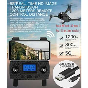 NiGHT LiONS TECH GPS Drones with Camera for Adults 4K,Obstacle Avoidance,3-Axis Gimbal,Anti-Shake,5G WIFI FPV,Long Flight Time,Brushless Motor,Auto Return Home(2 batteries)
