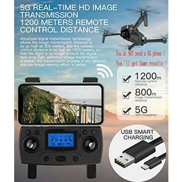 NiGHT LiONS TECH GPS Drones with Camera for Adults 4K,Obstacle Avoidance,3-Axis Gimbal,Anti-Shake,5G WIFI FPV,Long Flight Time,Brushless Motor,Auto Return Home(2 batteries)