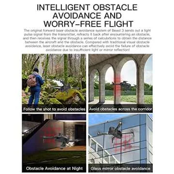 NiGHT LiONS TECH GPS Drones with Camera for Adults 4K,Obstacle Avoidance,3-Axis Gimbal,Anti-Shake,5G WIFI FPV,Long Flight Time,Brushless Motor,Auto Return Home(2 batteries)