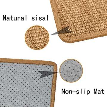 Lahas Cat Scratching Mat,Scratching Pad,Scratch Pad/Rug,Natural Sisal Mat,Sisal Rope for Cat Scratcher,Protect Carpets and Sofas