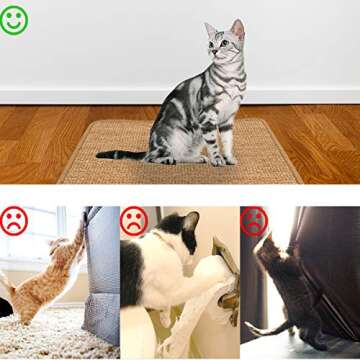 Lahas Cat Scratching Mat,Scratching Pad,Scratch Pad/Rug,Natural Sisal Mat,Sisal Rope for Cat Scratcher,Protect Carpets and Sofas