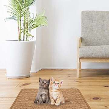 Lahas Cat Scratching Mat,Scratching Pad,Scratch Pad/Rug,Natural Sisal Mat,Sisal Rope for Cat Scratcher,Protect Carpets and Sofas