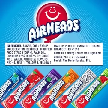 Airheads Cherry Candy Bars, 36 Individually Wrapped Taffy Bars