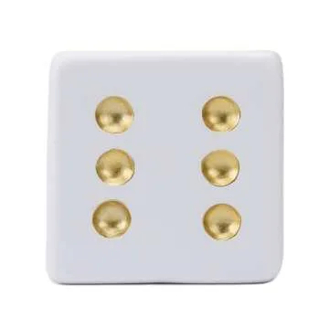 BRABUD Jumbo Dice Decor - White & Gold Resin Statue