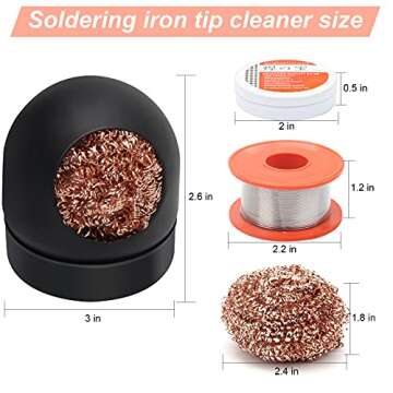 Soldering Iron Tip Cleaner Kit, Windspeed Non-slip Brass Soldering Tip Cleaner Solder Flux Brass Tip...