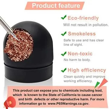 Soldering Iron Tip Cleaner Kit, Windspeed Non-slip Brass Soldering Tip Cleaner Solder Flux Brass Tip Cleaning Brass With Holder, Solder Flux, Solder Wire 4pcs Copper Wire Ball, No Water Needed