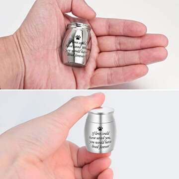 Dletay Small Urn for Pet Ashes 1.57 inch Mini Pet Urn Stainless Steel Ashes Keepsake Urns for Dogs Cats-If Love Could Have Saved You, You Would Have Lived Forever