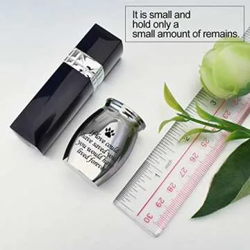 Dletay Small Urn for Pet Ashes 1.57 inch Mini Pet Urn Stainless Steel Ashes Keepsake Urns for Dogs Cats-If Love Could Have Saved You, You Would Have Lived Forever