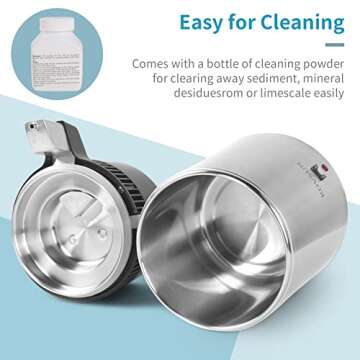 ROVSUN【Upgraded】 1.1 Gallon/4L Countertop Water Distiller Stainless Steel for Home, 750W Distilled Water Machine Maker Water Distillers with Glass Container, 1L/H, Silver