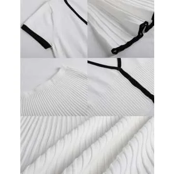 Tanming Women's Casual Two Piece Skirt Set in White