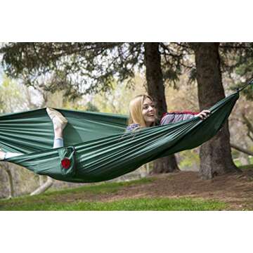 Grand Trunk Ultralight Camping Hammock - Lightweight and Portable Travel Hammock for Camping, Hiking, Backpacking and Other Travel, Forest Green