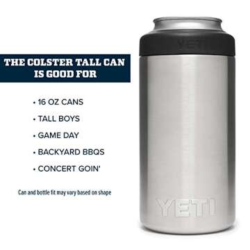 YETI Rambler 16 oz. Colster Tall Can Insulator for Tallboys & 16 oz. Cans, Stainless