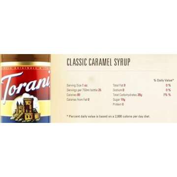 Torani CLASSIC Caramel Syrup, 750 mL