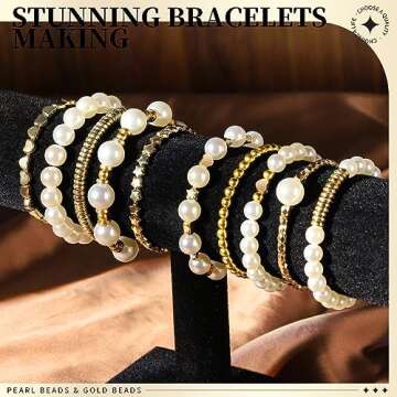 LEOBRO Pearl Beads for Bracelets, 720PCS Bracelet Making Kit for Adult, Friendship Bracelet Kits, Br...