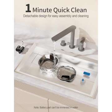 Voluas Stainless Steel Cat Water Fountain-Wireless Pet Water Fountain Battery Operated,108oz/3.2L, Automatic Water Dispenser for Dogs with Quiet Pump,Easy Clean BPA-Free for Cats, Dogs, Multiple Pets