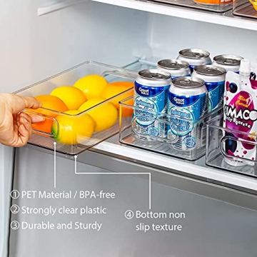 Refrigerator Organizer Bins Set of 4 for Kitchen Storage