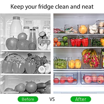 Refrigerator Organizer Bins Set of 4 for Kitchen Storage