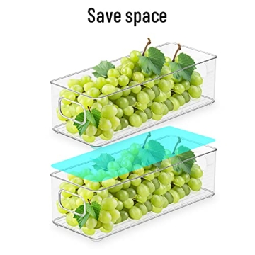 Refrigerator Organizer Bins Set of 4 for Kitchen Storage