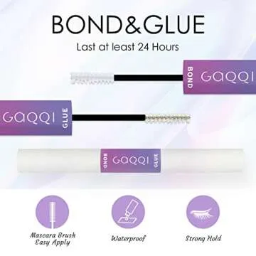 GAQQI DIY Eyelash Extension Kit, 28 Clusters Volume Lashes Set， Individual Lashes Kit, C Curl Lashes with Glue and Applicator, At Home Eyelash Extension 12and14mm Mixed Length Lashes (Fluffy-KIT)