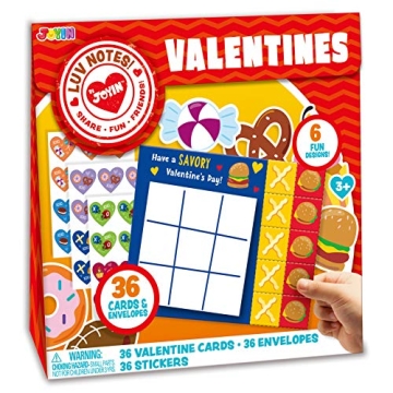 JOYIN 36 Pack Valentines Day Gifts Cards for Kids Classic Tic Tac Toe Cards, Valentine's Greeting Ca...