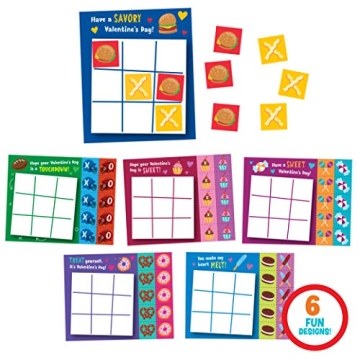 JOYIN 36 Pack Valentines Day Tic Tac Toe Cards for Kids