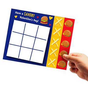 JOYIN 36 Pack Valentines Day Tic Tac Toe Cards for Kids