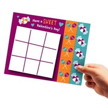 JOYIN 36 Pack Valentines Day Tic Tac Toe Cards for Kids
